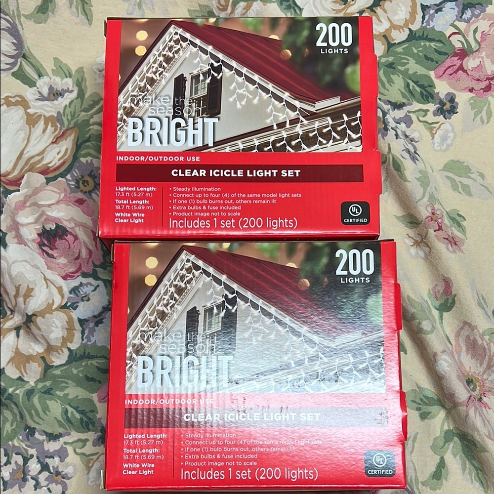 Bright Clear Icicle Light 2 sets